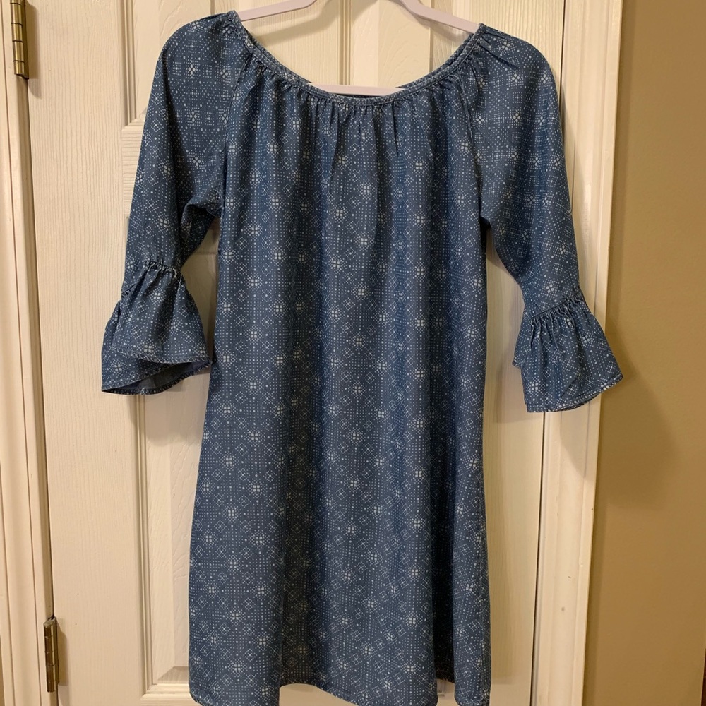 🌼 HeartSoul XS chambray ruffle sleeve dress,…